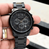 First Copy Replica Armani Exchange Mens Blak Stainless Steel Chronograph