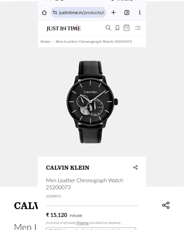 First Copy Replica Calvin Klein Multifunctional Chronograph 7A Watc