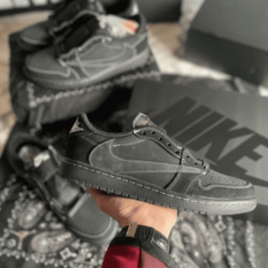 First Copy Replica Travis Scott x Air Jordan 1 Low OG Black Phantom Shoes