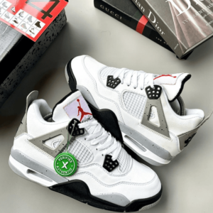 First-Copy-Air-Jordan-4-Retro-White-Cement-Grey-Shoes